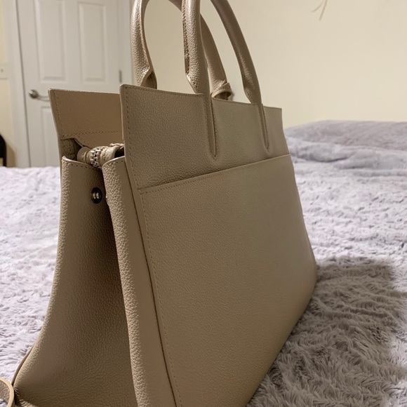 'Medium Cabas Rive Gauche' Grained Leather Satchel - Picture 3 of 8